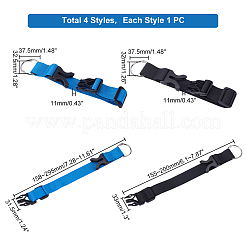 4Pcs 4 Style Nylon Adjustable Add-A-Bag Luggage Strap & Polyester Luggage Straps&nbsp;FIND-PH0007-06-WH