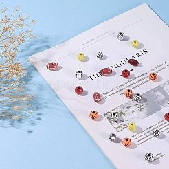 クラフトアクリルビーズ  スポーツビーズ  ラグビー、テニス、フットボール、バスケットボール、バレーボール  ミックスカラー  320個/セット&nbsp;MACR-PH0001-12