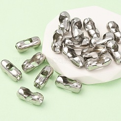 変色しにくいステンレススチール製ボールチェーンコネクター  ステンレス鋼色  17.5x8x6mm  穴：5mm  6mmボールチェーンに適合&nbsp;X-STAS-L018B-P