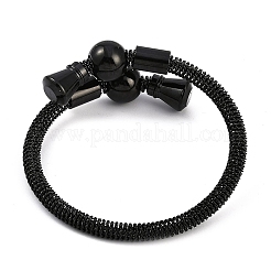 イオンプレーティング（IP）304ステンレススチール製女性用バングル  ブラック  内径：2-1/8インチ（5.25cm）&nbsp;STAS-M023-14A
