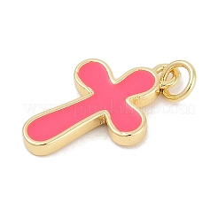 Brass Enamel Pendants&nbsp;KK-Q028-68G-02