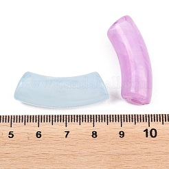 透明なアクリルビーズ  天然石風  カーブチューブ  ミックスカラー  34x11.5x13mm  穴：3.5mm  約150個/500g&nbsp;OACR-Q181-002