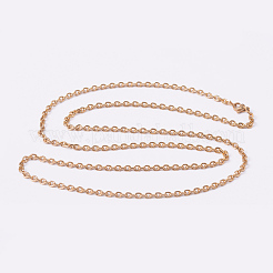 304ステンレススチールアズキチェーンネックレス  カニカン付き  多面カット  ゴールドカラー  29.13インチ（74cm）  4mm&nbsp;NJEW-L443-04G