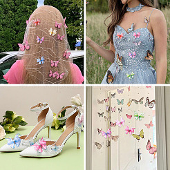 56Pcs 8 Colors Cloth Butterfly Ornament Accessories&nbsp;DIY-TA0014-28