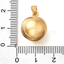 304ステンレスペンダント  丸いチャーム  ゴールドカラー  17.5x14mm  穴：5.5x3mm&nbsp;LS-STAS-H200-07B-G