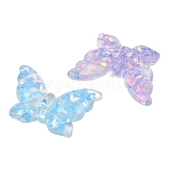 透明樹脂＆パイレットカボション  蝶の形  ミックスカラー  20x31x6mm&nbsp;RESI-B048-05