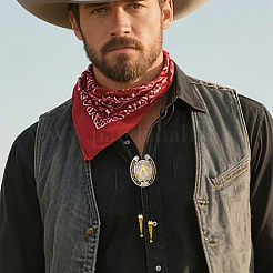 Cowboy Western Alloy Horseshoes & Letter Pendant Bolo Tie Necklaces&nbsp;NJEW-WH20014-02A