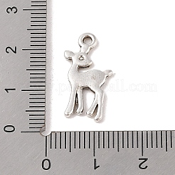 チベット風合金チャーム  カドミウムフリー＆鉛フリー  鹿  アンティークシルバー  21x11x1.5mm  穴：1.6mm&nbsp;TIBE-Q090-14AS