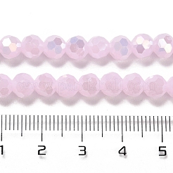 模造翡翠ガラスビーズスタンド  腹部の色  ファセット（32ファセット）  ラウンド  ピンク  6x5.5mm  穴：1.2mm  約91~93個/連  19.57~50.6インチ（49.7~50.6cm）&nbsp;X-EGLA-A035-J6mm-B02