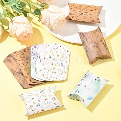 30個、6種類のスタイルのプリント紙製枕ギフトボックス  包装箱  パーティーの好意甘いキャンディーボックス  ミックスカラー  9.9x5.5x0.1cm  完成品：8x5.5x2cm  5個/スタイル&nbsp;CON-FS0001-20
