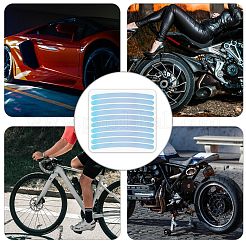 プラスチック製レーザー反射車のホイールリムステッカー  ホイール粘着ストリップステッカー  外装アクセサリー  カラフル  90x7mm  20個/セット&nbsp;AJEW-WH20033-099D