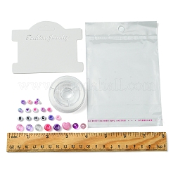 DIY アクリル & プラスチック ビーズ ブレスレット 作成キット  スミレ  7x3mm  穴：1.5mm&nbsp;DIY-FS0006-47