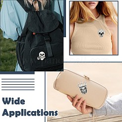 5Pcs 5 Styles Skull Alloy Rhinestone Lapel Pins&nbsp;JEWB-CJ0003-51
