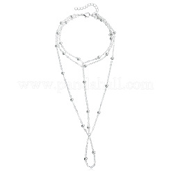 Alloy Satellite Chain Toe Ring Anklets for Women&nbsp;WG61A5F-01
