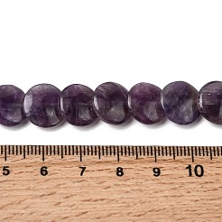 天然石アメジストビーズ連売り  フラットラウンド  11.5~12x3~3.5mm  穴：0.7mm  約41個/連  14.65''（37.2センチメートル）&nbsp;G-K366-D06-02
