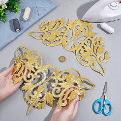 Ethnic Style Polyester Metallic Thread Embroidery Iron on Applique Patch&nbsp;PATC-WH0005-67A