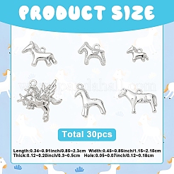 30Pcs 6 Styles Alloy Pendants&nbsp;FIND-YW0012-69