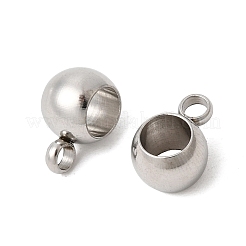 304ステンレススチールチャーム  ロンデル  ステンレス鋼色  9x6.5x5mm  穴：2mm/ 4mm&nbsp;STAS-D217-05P-01