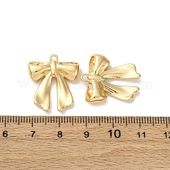 真鍮チャーム  カドミウムフリー＆ニッケルフリー＆鉛フリー  蝶結び  18KGP本金メッキ  22.5x19.5x5.5mm  穴：1.6mm&nbsp;KK-D388-12G