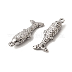 海をテーマにした304ステンレススチールペンダント  ステンレス鋼の色  魚  28x10x6mm  穴：1.4mm&nbsp;STAS-K255-21C-P
