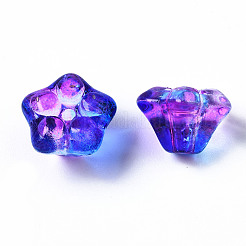 Two Tone Transparent Spray Painted Glass Beads&nbsp;GGLA-S054-011D-02