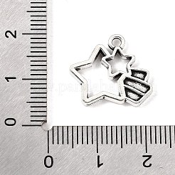 合金のチベット風チャーム  流れ星のチャーム  アンティークシルバー  15.5x18x2mm  穴：1.7mm&nbsp;AL-CBAE4B1-01AS
