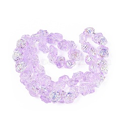Electroplate Transparent Glass Beads Strands&nbsp;EGLA-N056-02A-03