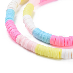 Fixed 5 Color Handmade Polymer Clay Bead Strands&nbsp;CLAY-S096-029Q
