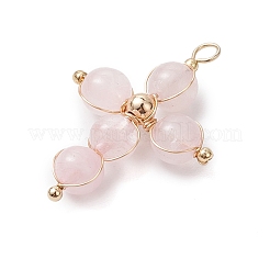 Natural Rose Quartz Pendants&nbsp;PALLOY-JF02885-03