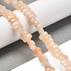 天然石ピンクアベンチュリンビーズ連売り  長方形  9x4x4.5mm  穴：1mm  約93個/連  15.28''（38.8センチメートル）&nbsp;G-Q167-B03-01