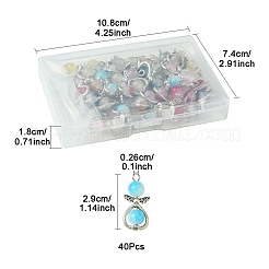 40Pcs 8 Colors Angel Glass Pendants. with Alloy Findings&nbsp;PALLOY-FS00027