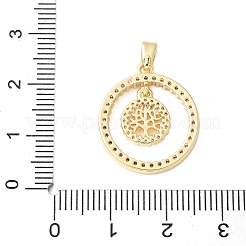 Brass Micro Pave Cubic Zirconia Pendants&nbsp;KK-D357-02B-G
