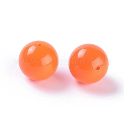ネオン分厚いフーセンガム風のアクリルビーズ  ラウンド  レッドオレンジ  20mm  穴：2~3mm&nbsp;X-LACR-20mm-4