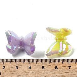 UVメッキアクリルビーズ  虹色の  暗闇で光る  蝶  21x24x14.5mm  穴：3mm&nbsp;X-MACR-K357-10D