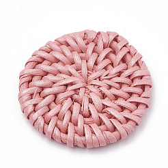 Handmade Spray Painted Reed Cane/Rattan Woven Beads&nbsp;WOVE-N007-02D