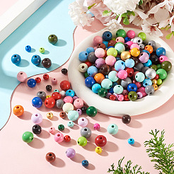 300Pcs 3 Styles Round Natural Wood Beads&nbsp;WOOD-TA0003-04