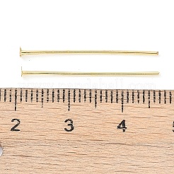 真鍮製平頭ピン  18KGP本金メッキ  26x0.6mm  ヘッド：2mm&nbsp;KK-N254-47C-G
