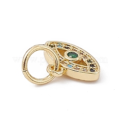 Rack Plating Brass Micro Pave Cubic Zirconia Charms&nbsp;KK-G451-21G