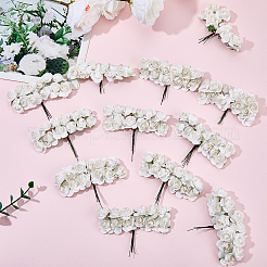 紙製造バラの花144個  DIY 工芸品ホームフェスティバル装飾パーティーの装飾  ホワイト  83x18x9mm&nbsp;DIY-SP0005-95A