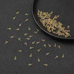 アイアンスクリューアイピンヒートンキャップ  片穴パーツ用  ゴールドカラー  8x4x1mm  穴：2mm&nbsp;E561Y-G-FF