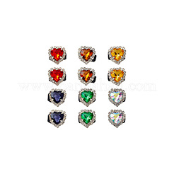 12Pcs 6 Colors Heart Acrylic with Plastic Ornament Accessories&nbsp;DIY-FG0006-56