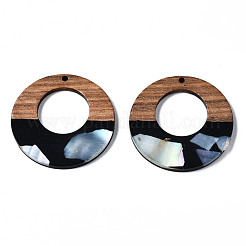 Opaque Resin & Walnut Wood Pendants&nbsp;RESI-T035-20-B01