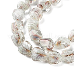 Handmade Gold Sand Lampwork Beads Strands&nbsp;LAMP-U001-01J