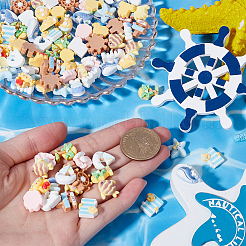 120個 12スタイル サンドビーチテーマ 不透明樹脂カボション  混合図形  11~16x9~17x5~6mm  10個/スタイル&nbsp;CRES-SC0002-98