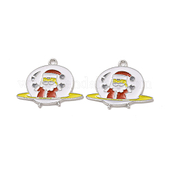 Christmas Theme Rack Plating Alloy Enamel Pendants&nbsp;PALLOY-O109-37P