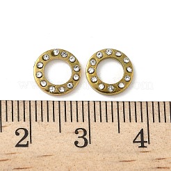 304ステンレススチールラインストーンカボション  イオンプレーティング（ip）  ゴールドカラー  リング  8.5x1.5mm&nbsp;STAS-A057-04G-G01