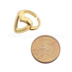 女性用真鍮オープンカフリング  ハート  内径：usサイズ8 1/2（18.5mm）&nbsp;LS-RJEW-F171-01G-01