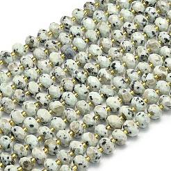 天然石セサミジャスパービーズ連売り  多面カット  ロンデル  シードビーズで  8.5~10x5.5~6.5mm  穴：1mm  約43~45個/連  15.35''（39センチメートル）&nbsp;G-P573-A34-01
