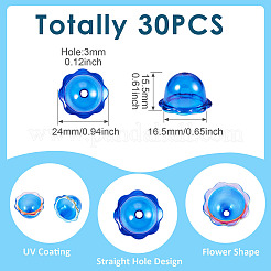 30Pcs UV Plating Acrylic Bead Caps&nbsp;PACR-TA0001-17F