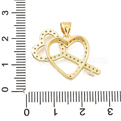 Brass Micro Pave Cubic Zirconia Pendants&nbsp;KK-C087-02G